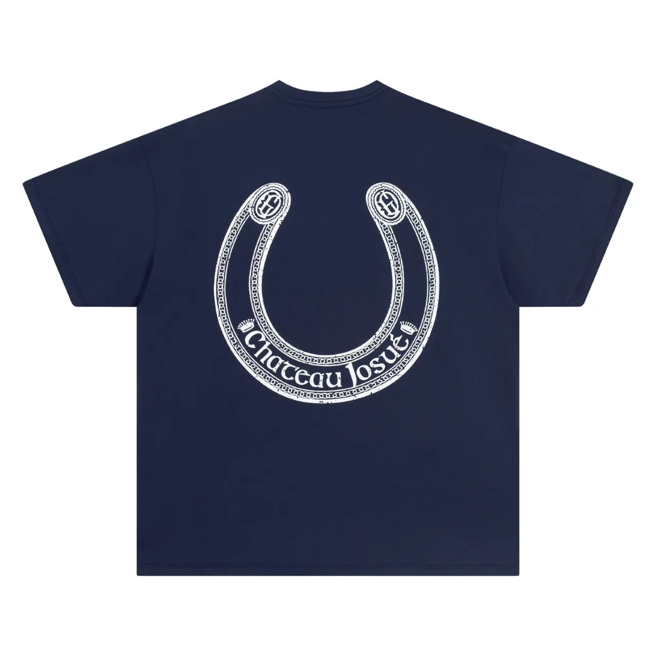 805#Gallery Dept new slogan horseshoe design printed short-sleeved double yarn pure cotton T-shirt casual Tee black navy blue S~XL P100